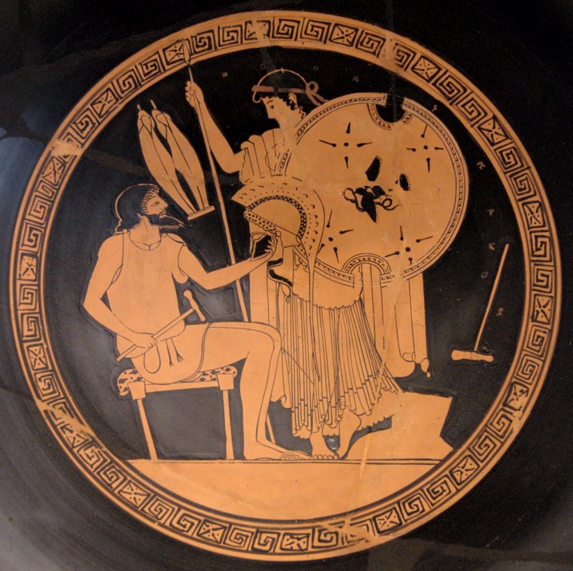Efesto dona ad Atena le armi di Achille