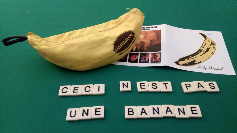 Bananagrams meets Magritte, Andy Warhol, The Velvet Underground & Nico Bananagrams meets Magritte, Andy Warhol, The Velvet Underground & Nico