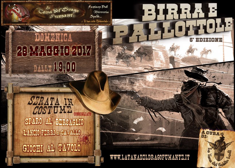 5a edizione di Birra e Pallottole, serata di giochi a tema western