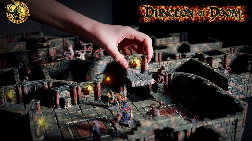 Dungeon of doom: terreno di gioco e miniature dipinte a mano Dungeon of doom: accessori fantasy dipinti a mano
