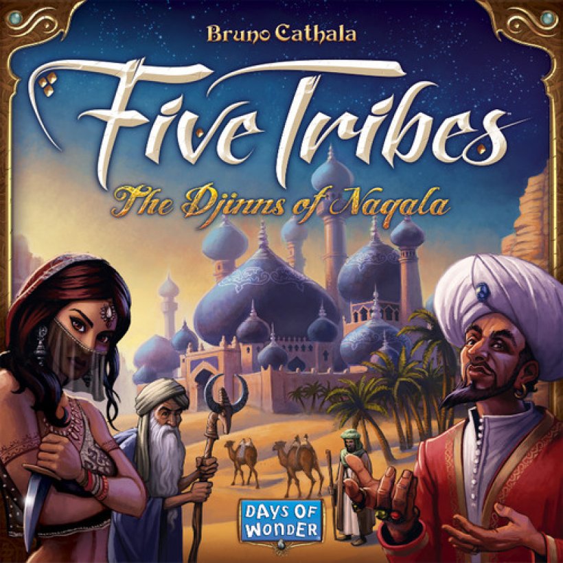 Copertina di Five Tribes, gioco da tavolo della Days of Wonders