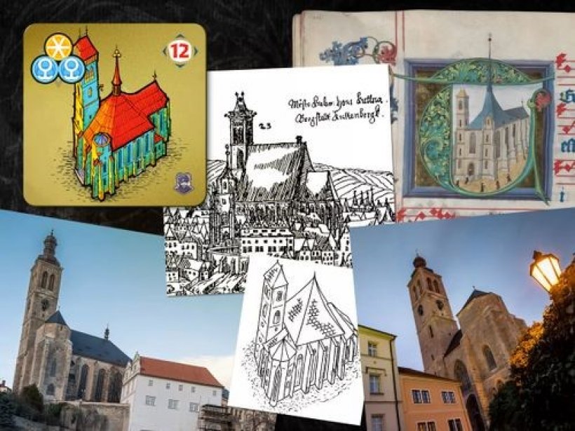 Riferimenti artistici e Bozze sull’architettura storica di Kutnà Hora e tessere definitive del gioco