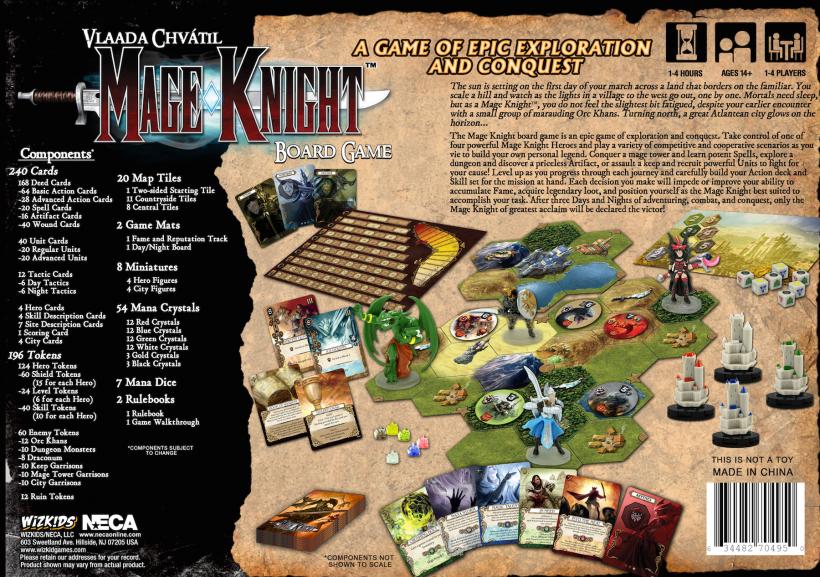 Mage Knight: retro della scatola
