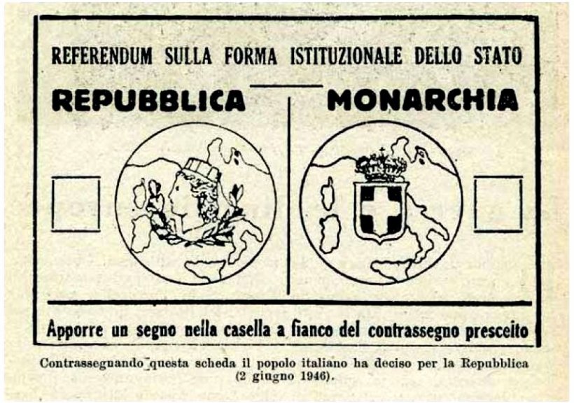 scheda referendum repubblica vs monarchia