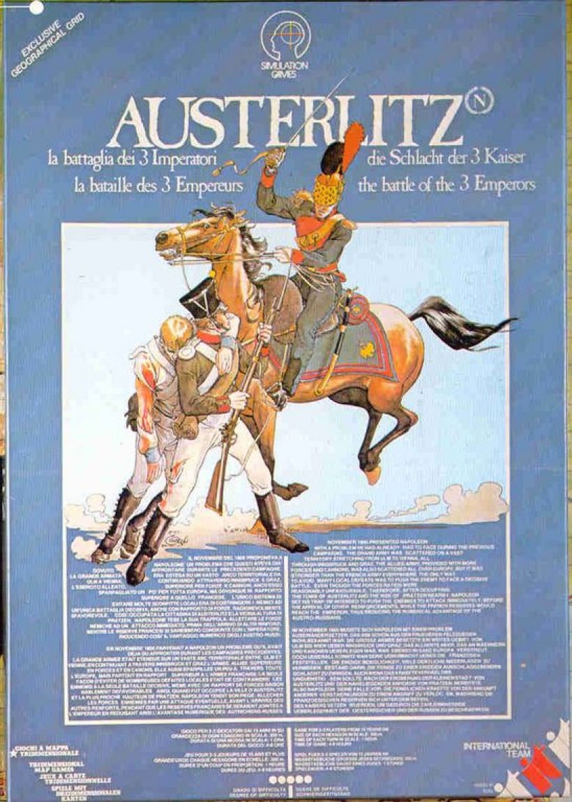 Austerlitz: copertina dell'italiano gioco da tavolo sulla battaglia dei 3 imperatori