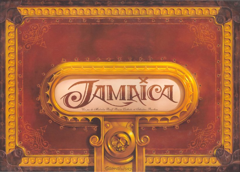 Copertina del gioco da tavolo sui pirati Jamaica Copertina del gioco da tavolo sui pirati Jamaica