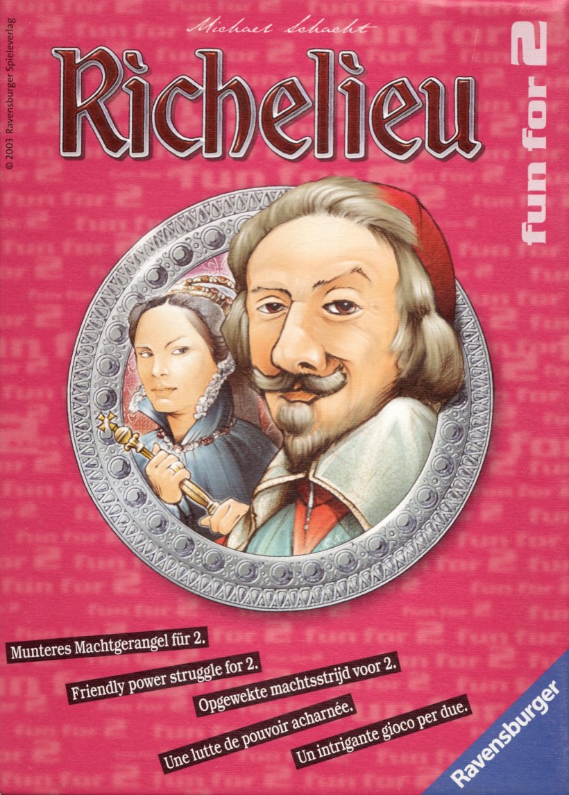 Richelieu Copertina dell'edizione multi lingua del gioco per due giocatori Richelieu