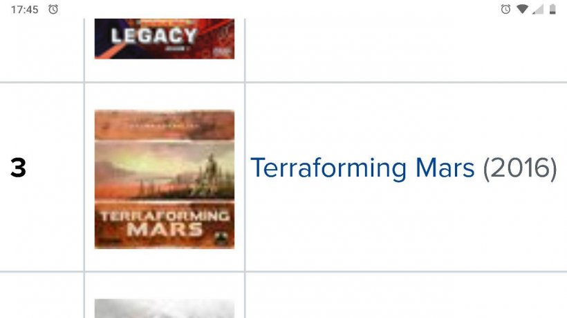 Terraforming Mars su BGG