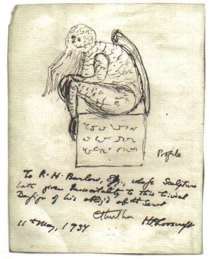 Cthulhu: disegno di H.P.Lovecraft