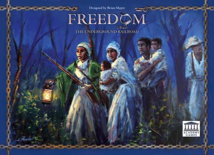Freedom: The Undergroung Railroad Copertina della scatola del gioco Freedom: The Undergroung Railroad