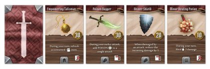 Alcune carte oggetto che si possono ricevere durante la campagna. Gloomhaven-oggetti