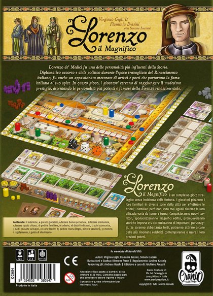 Retro della scatola Retro della scatola di Lorenzo il Magnifico
