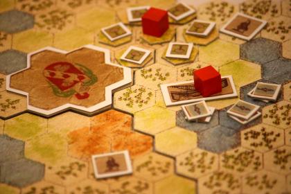 Zoom sulla plancia di gioco di Antiquity Zoom sulla plancia di gioco di Antiquity