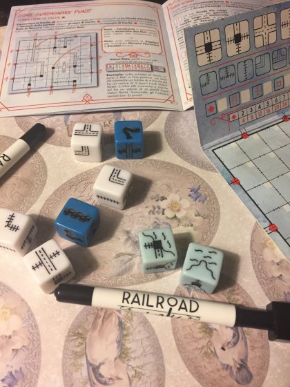 Le strade d'inchiostro (scatola blu) Railroad Ink scatola blu materiali