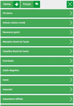 Menu del nuovo sito Tana dei Goblin