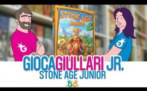 Gioca GiullariJunior - StoneAgeJunior costruiamo le capanne in un preistorico gioco per bambini 5+